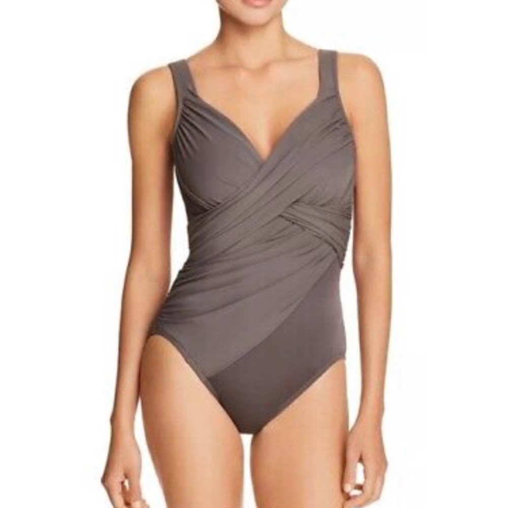 Miricalsuit Gray Revel One Piece Swimsuit